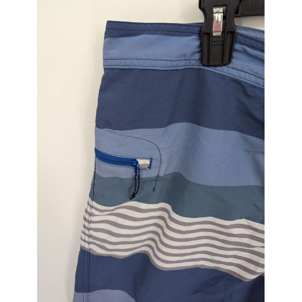 Patagonia Wavefarer Nylon Board Shorts Men's Size 40 Blue Striped, EXCELLENT! - Picture 4 of 7